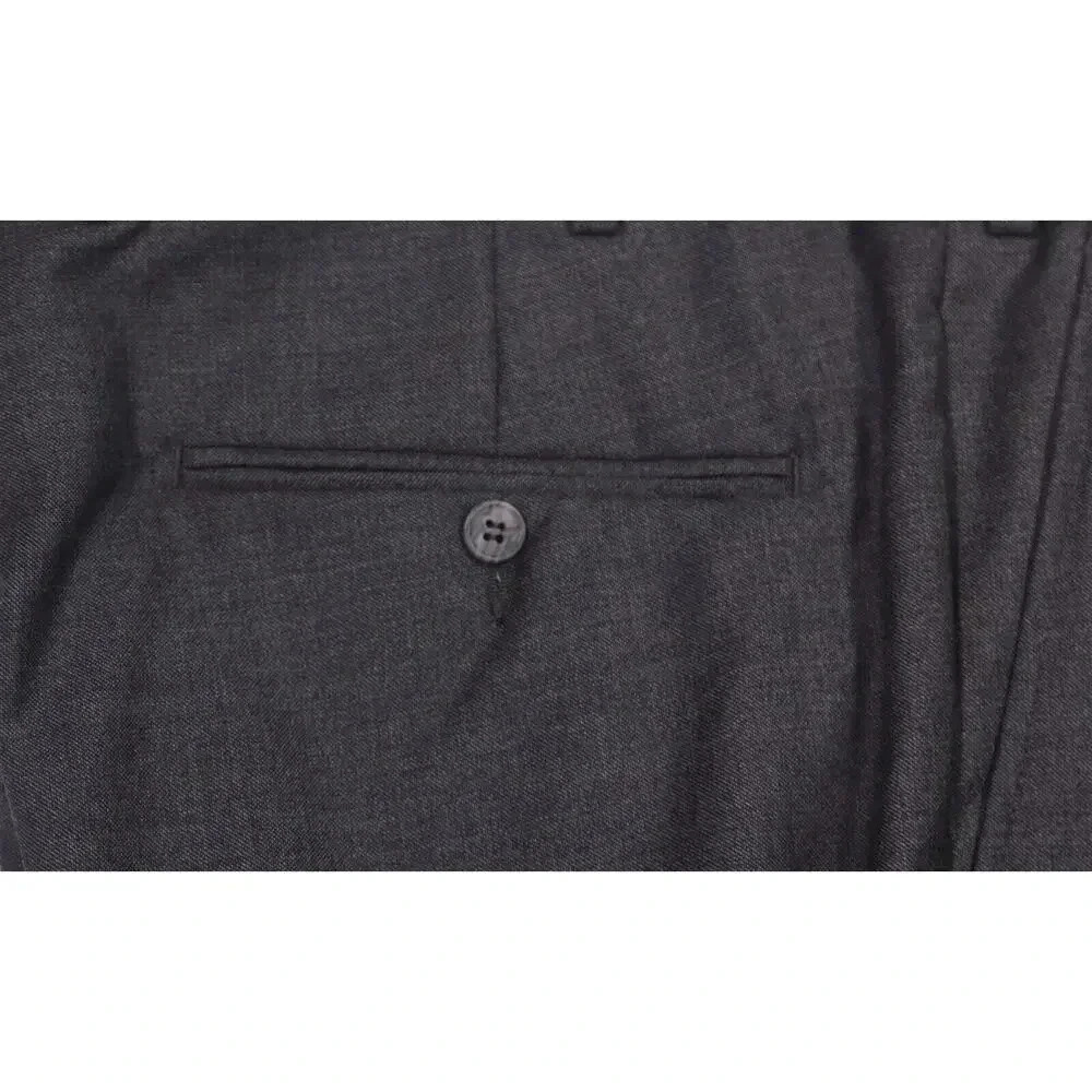Suitsupply Brescia Solid Gray Flat Front Super 110's Wool Dress Pants 38x36 - Picture 3 of 7